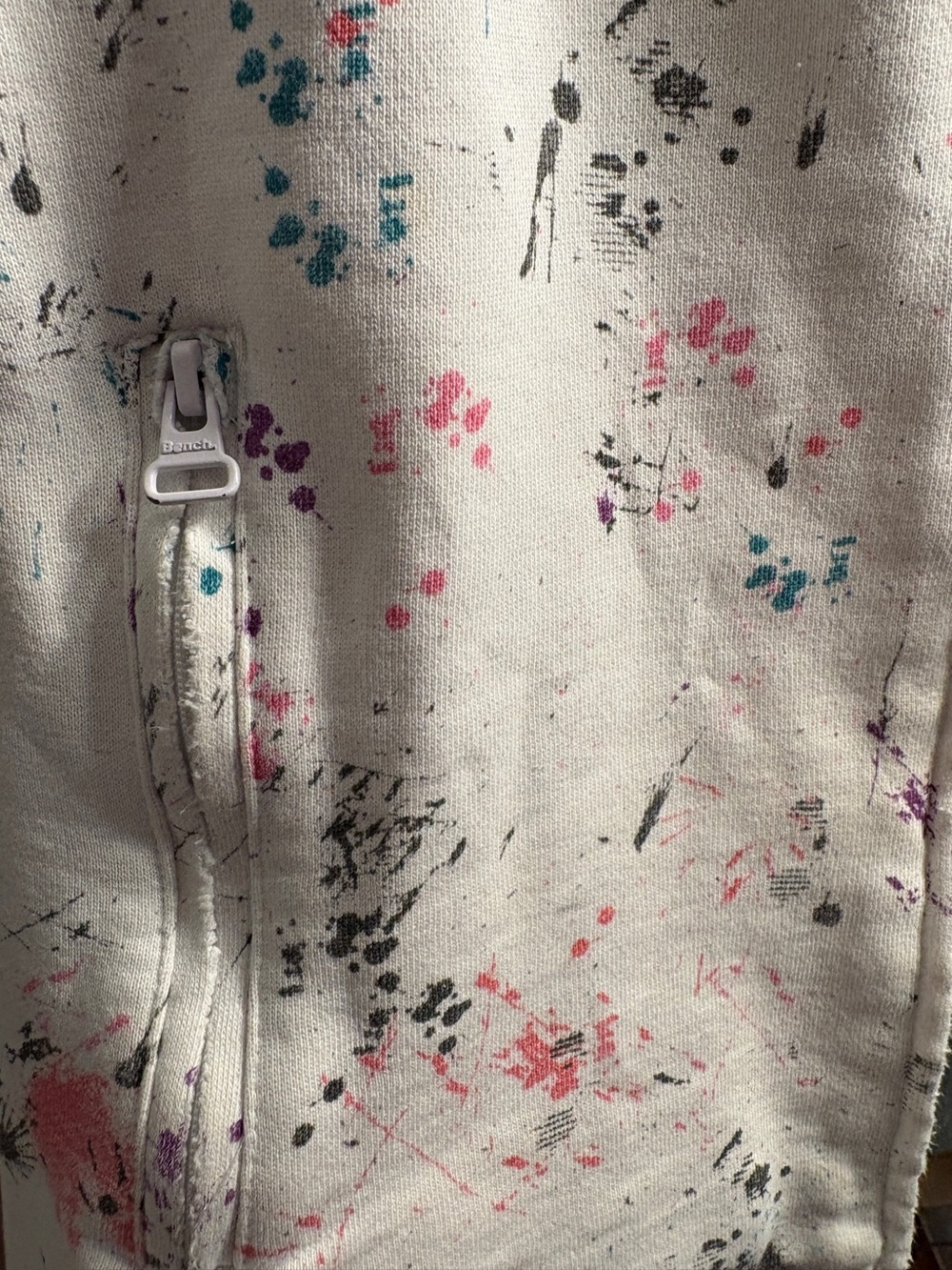 Bench Vintage Funnel Neck Paint-Splatter Lightweight Jacket in White, Pink, etc - Picture 7 of 10